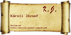 Károli József névjegykártya