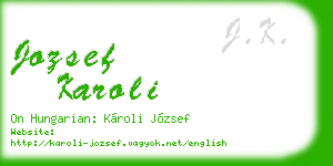 jozsef karoli business card